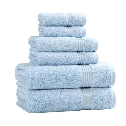 Superior Collection, 6-Piece Towel Set, Light Blue: Long-Staple Combed Cotton, Bath, Hand, Face Towels - Azul claro
