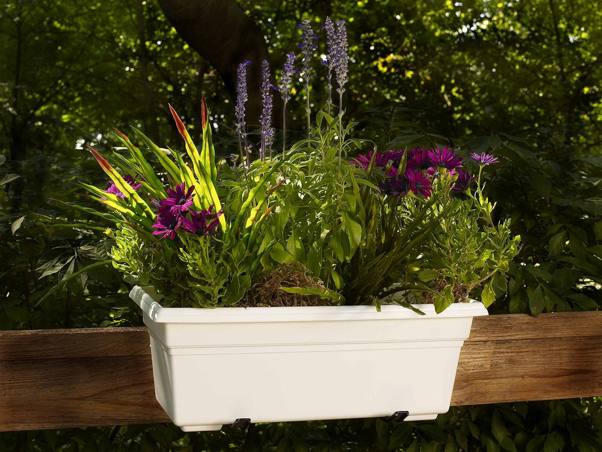 Countryside Flower Box Planter, White, 18-Inch