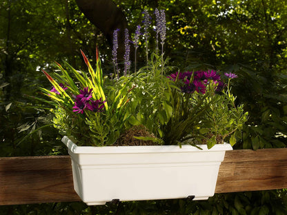 Countryside Flower Box Planter, White, 18-Inch