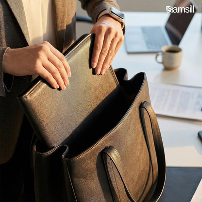 Samsill Padfolio profesional, portafolios de negocios, negro, incluye 8.5 x 11 bloc de escritura
