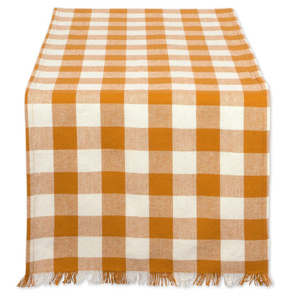 DII Camino de Mesa de Algodón - 35.5 x 182.8 cm - 14 x 72 pulgadas - Especias de calabaza