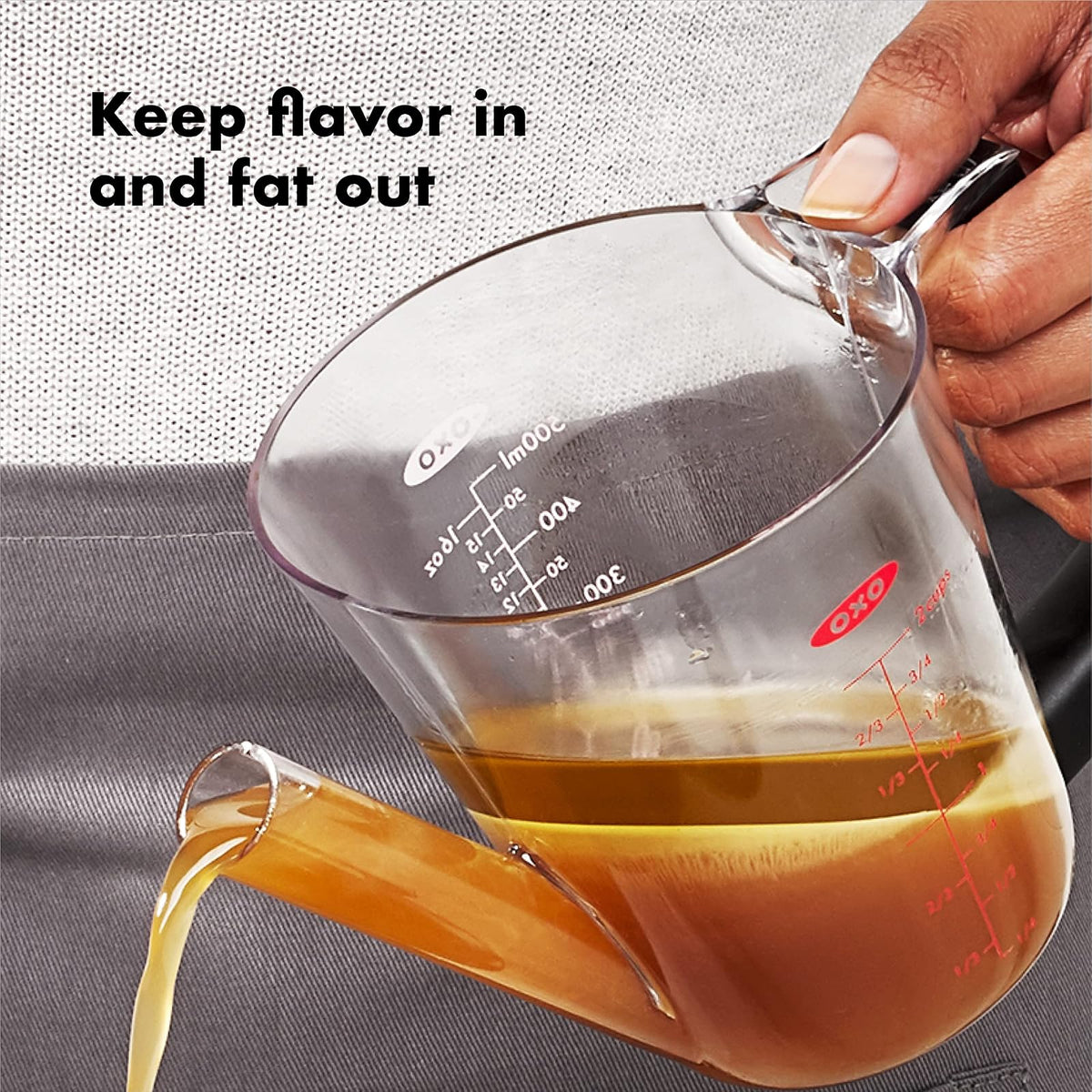 OXO Good Grips Separador de grasa de 2 tazas, plástico, talla única