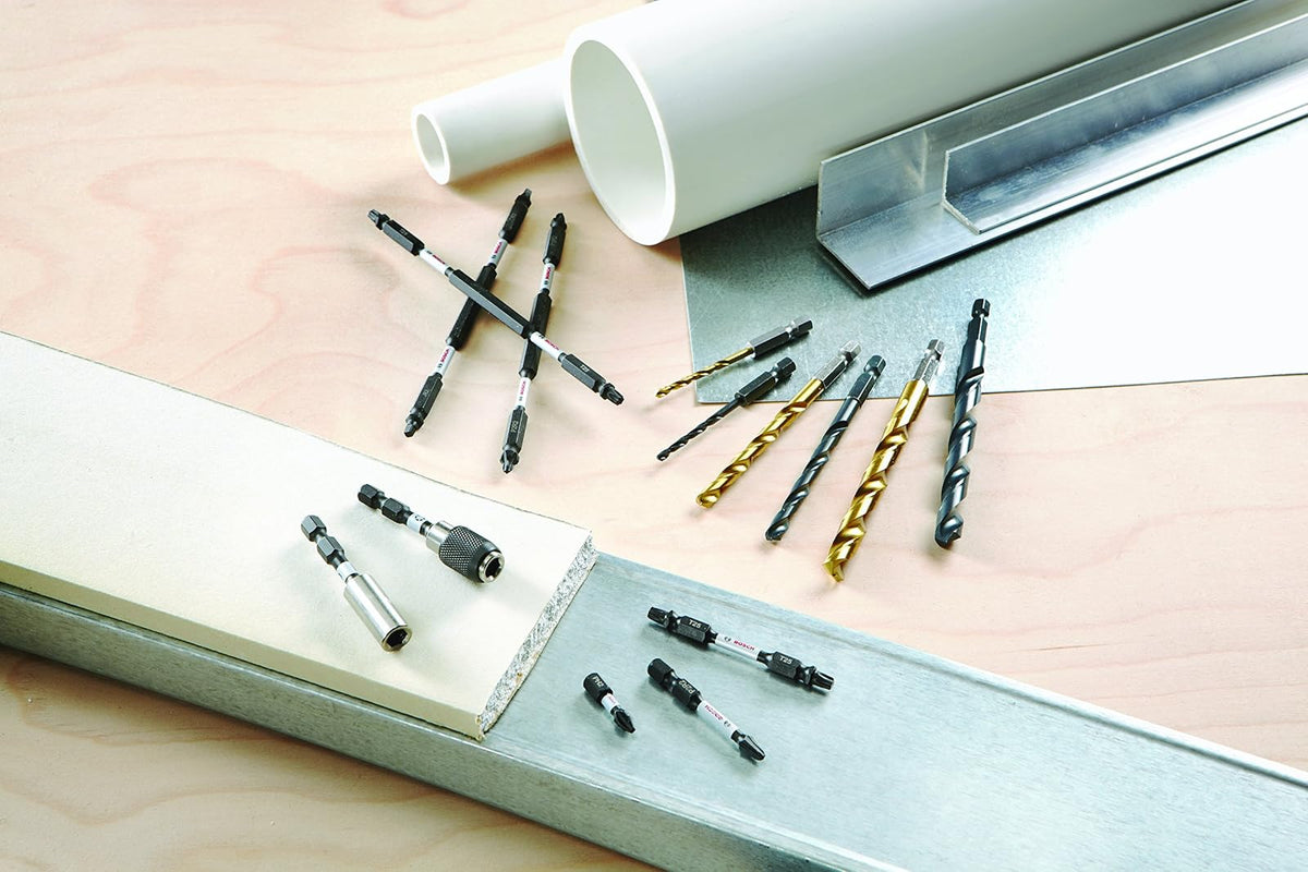 Bosch - CCSSQV208, 8 piezas, cuadradas resistentes a impactos, 2 pulgadas Brocas de alimentación con clip para un sistema de carcasa personalizado