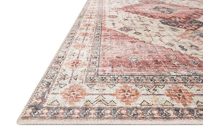 Loloi II Skye Collection SKY-02 Ivory/Berry 5'-0" x 7'-6" Area Rug
