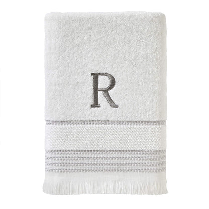 SKL Home - Toalla de baño Casual Monograma, R, 28 x 54 Pulgadas - Toalla de baño, R