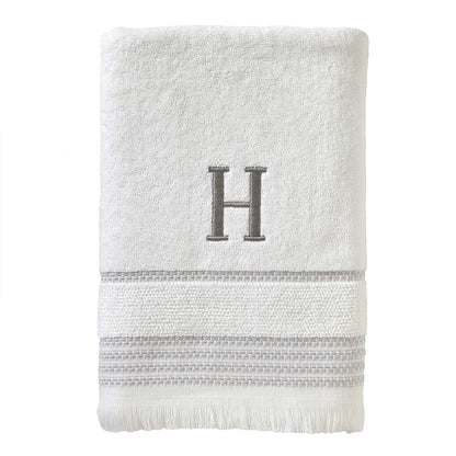 SKL Home - Toalla de baño Casual Monograma, H, 28 x 54 Pulgadas - Toalla de baño, H