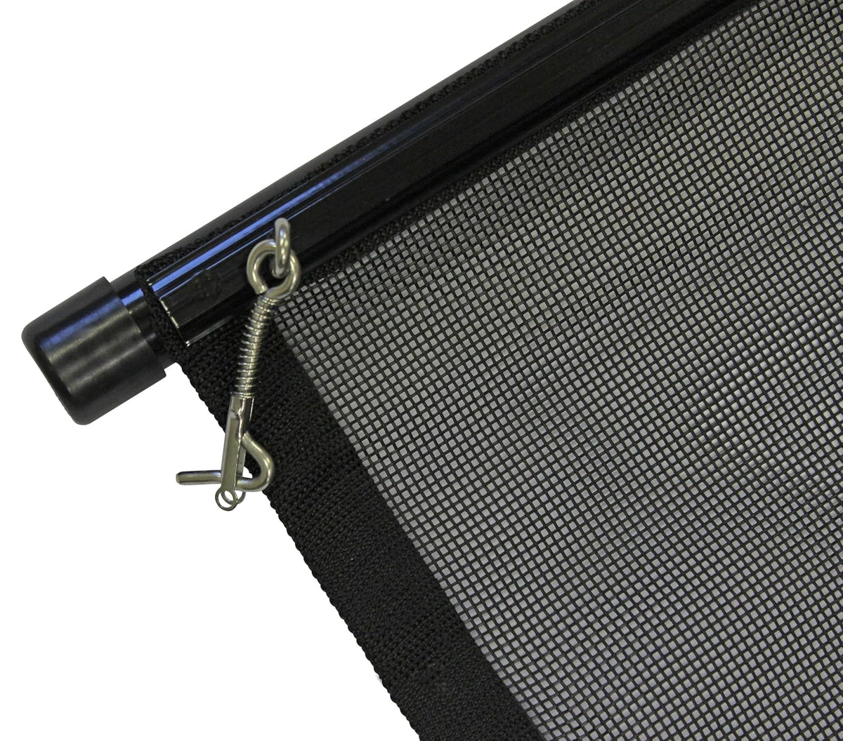 WaterWarden - Valla de Seguridad para Piscina, 4 x 12 pies, Certificado UL según Las Normas de Seguridad ASTM F2286, extraíble, fácil instalación, Red de Malla Protectora Negra con Marcos Negros