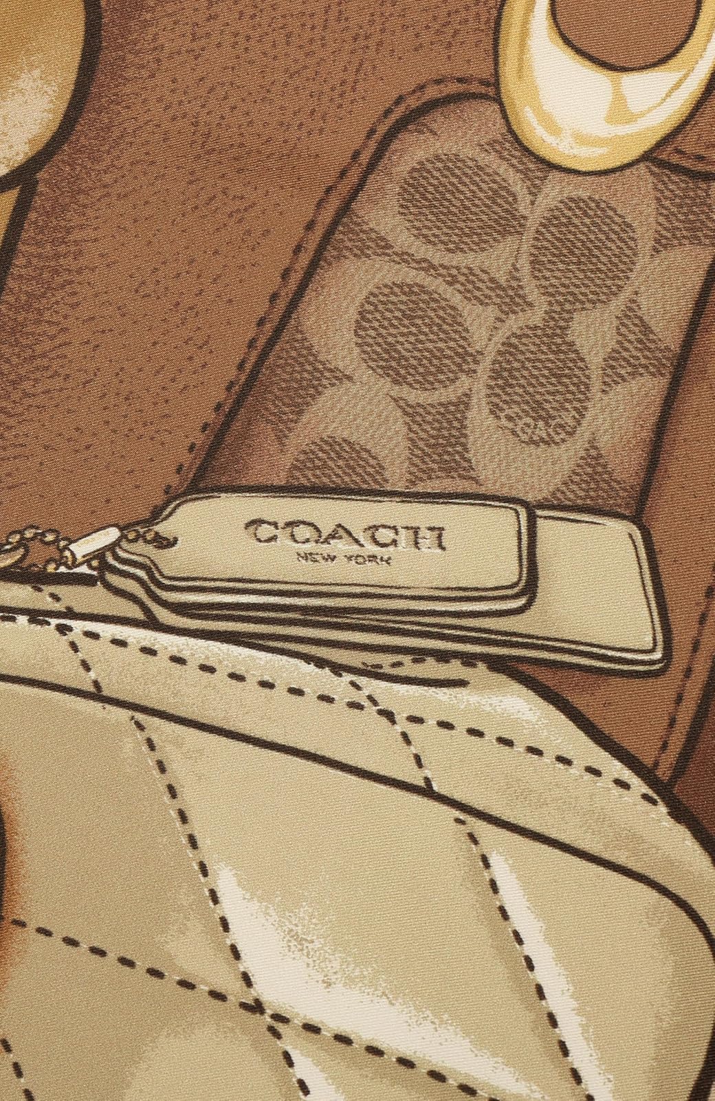 COACH Stacked Tabby Printed Silk Square Bufanda Mujer