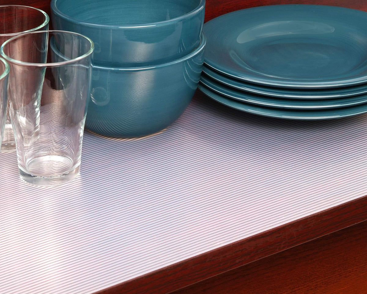 Con-Tact 04F-C8S01-06 Premium Non-Adhesive Shelf and Drawer Liner, 18-Inches by 4-Feet, Ribbed Clear