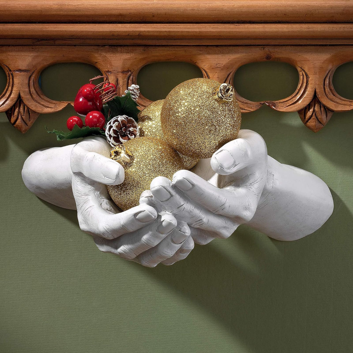 Design Toscano The Offering Hands - Escultura de pared, 11 pulgadas de ancho x 8 pulgadas de profundidad x 3.5 pulgadas de alto, piedra antigua