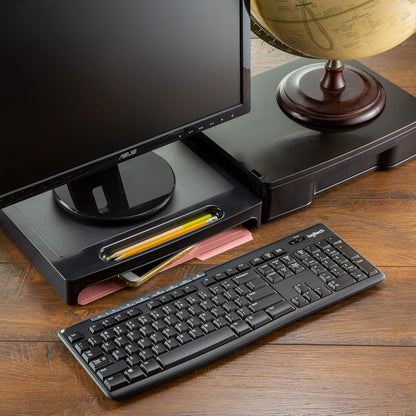 Officemate 2200 Series Executive 22502 - Soporte para monitor con cajón, color negro
