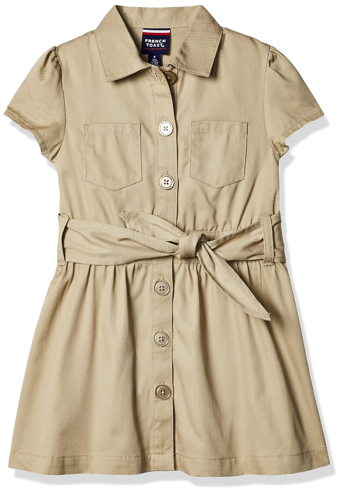 French Toast Girls' Twill Safari Shirtdress