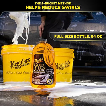 Meguiar's, Shampoo y Acondicionador Para Lavado de Autos, Gold Class, G7164, 1.89 L.