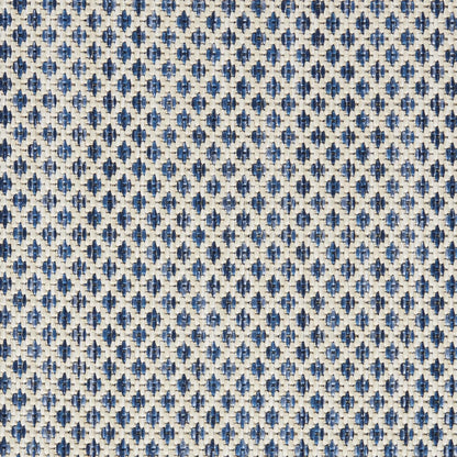Nourison Courtyard - Alfombra de área para Interiores y Exteriores, Color Azul Marfil de 5 x 7 pies, geométrica, fácil de Limpiar, no se desprende, recámara, Sala de Estar, Comedor, terraza, Patio,