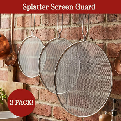 Classic Cuisine 82-KIT1046 Splatter Screen Guards, small, medium and large, Stainless Steel