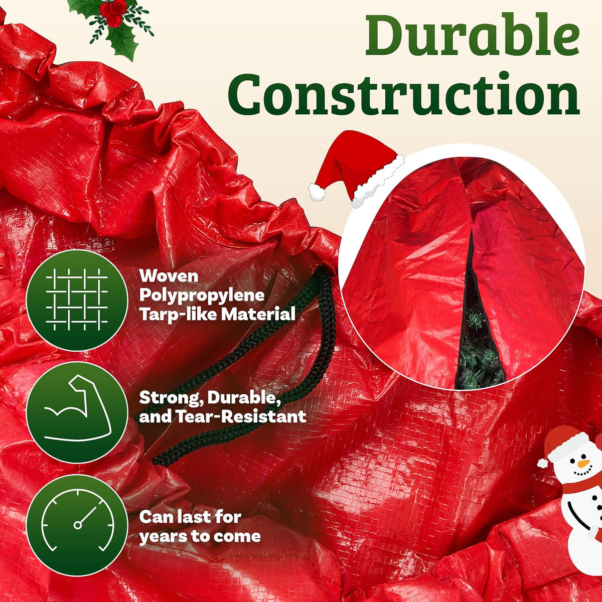Elf Stor - Cubierta para árbol de Navidad de primera calidad, color rojo, tamaño mediano para árbol de 6 pies