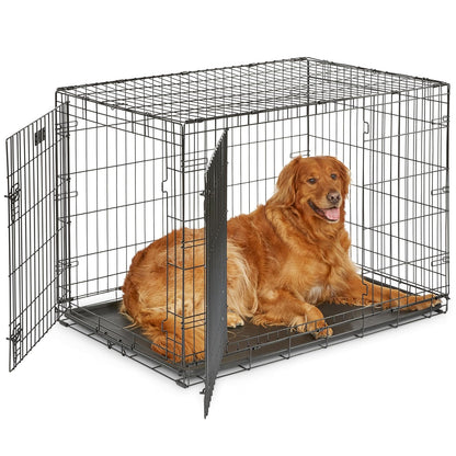 MidWest Homes for Pets Jaula iCrate Plegable para Perro con Panel Divisor - 42-Inch w - Divider - Puerta doble