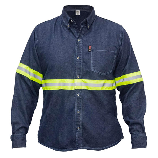 Dogotuls QB4003 Camisa de Mezclilla con reflejante Talla Grande