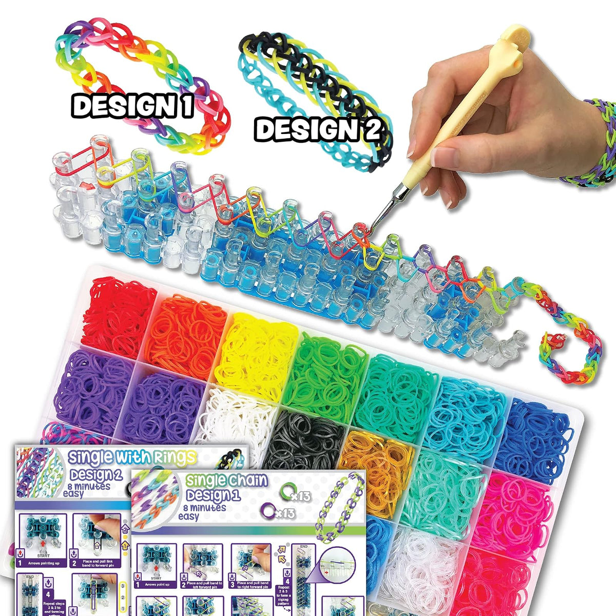 Rainbow Loom - Mega Combo Set de ligas de colores para hacer pulseras
