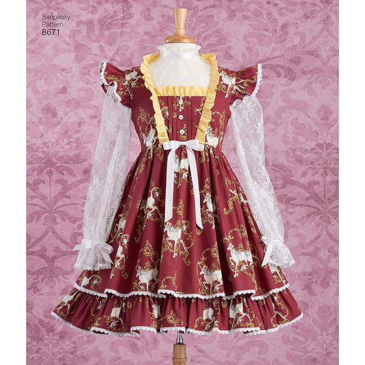 Simplicity Patterns US8671P5 - Patrones de costura para disfraces (tallas 12-14-16-18-20)