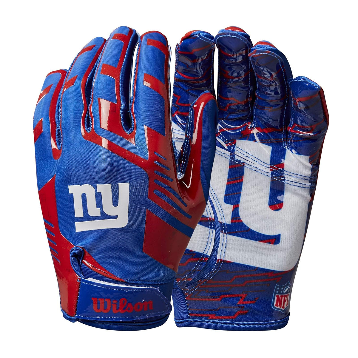 Wilson NFL Guantes Receptores de Fútbol Americano - Gigantes de Nueva York - Juvenil