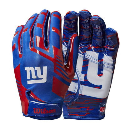 Wilson NFL Guantes Receptores de Fútbol Americano - Gigantes de Nueva York - Juvenil