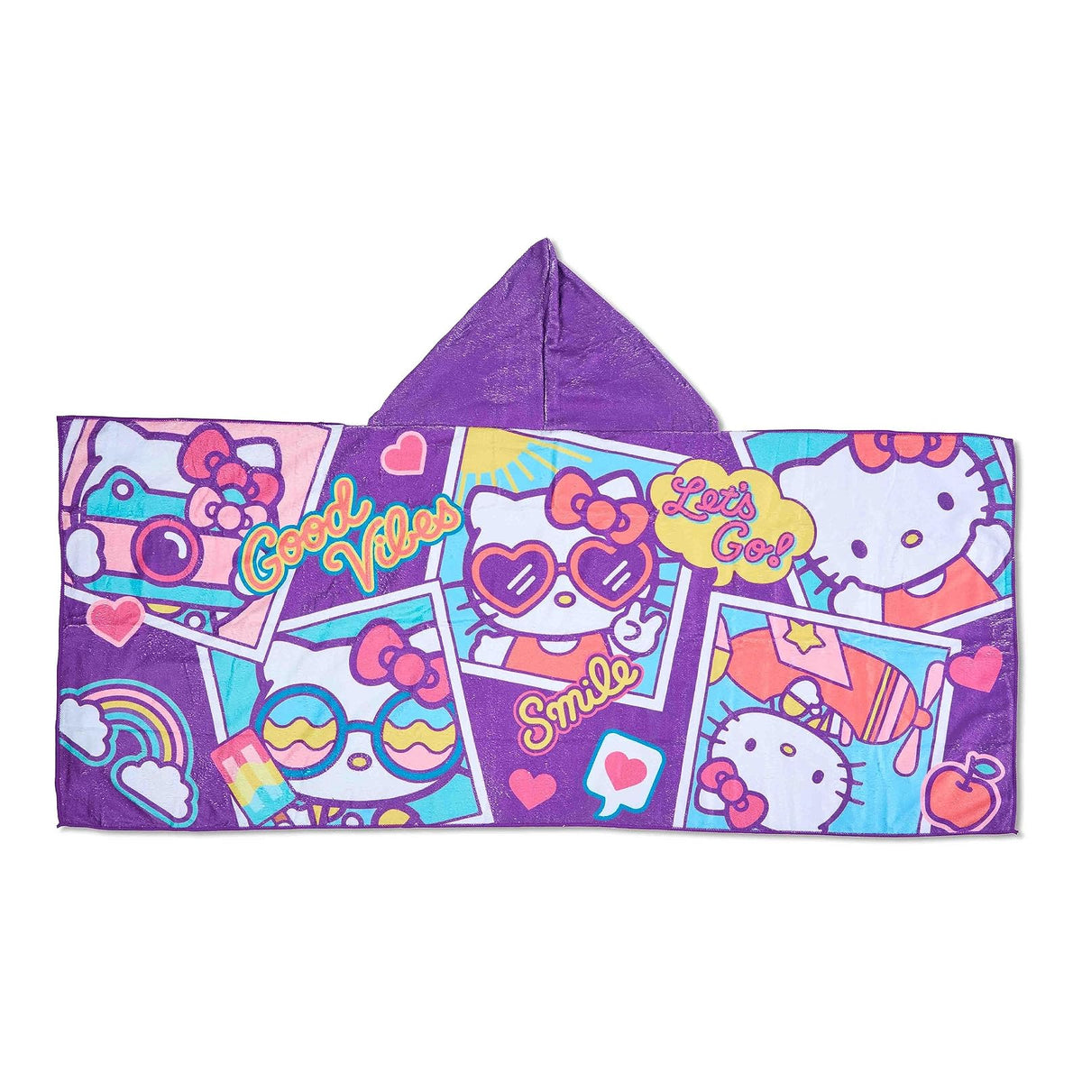Northwest Hello Kitty Let's Go - Toalla de Playa con Capucha para jóvenes, 21 x 51 Pulgadas, algodón