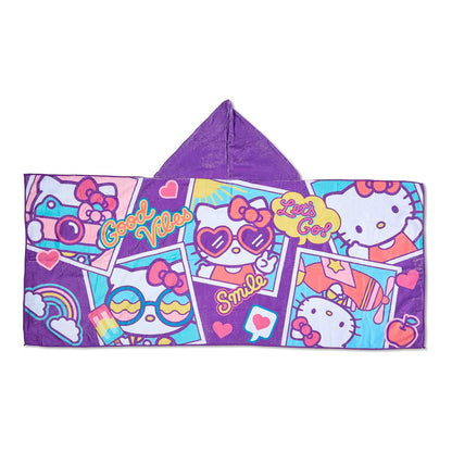Northwest Hello Kitty Let's Go - Toalla de Playa con Capucha para jóvenes, 21 x 51 Pulgadas, algodón