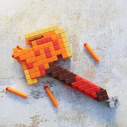 NERF Lanzador Minecraft Firebrand Hacha 6 Dardos