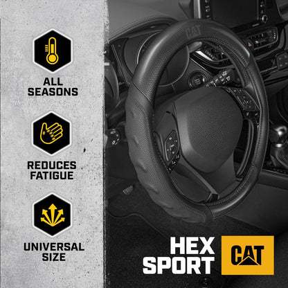 CAT HexSport Funda para Volante de Fibra de Carbono CASW-7812-BK, 38 cm, Negro