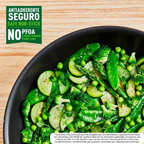 T-FAL Bateria de Cocina de 13 piezas Family Cook Gris con antiadherente Resist Plus 100 seguro para tu salud. Todo lo que necesitas para tu cocina. Tecnología Thermo-Señal, B479SD84.
