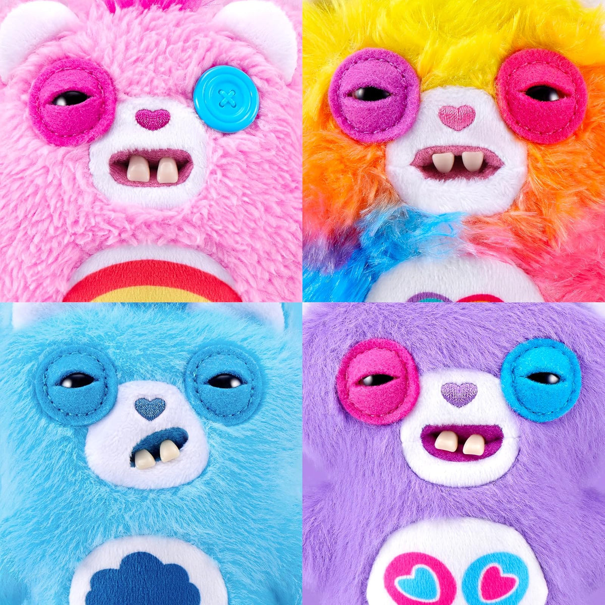 Fuggler Llavero Oso Cariñoso de 12.7 cm de Peluche Coleccionable (Paquete de 6) de ZURU con diseño Divertido y Monstruo Feo con Llavero de Enganche, Perfecto para Bolsos, Mochilas y fanáticos