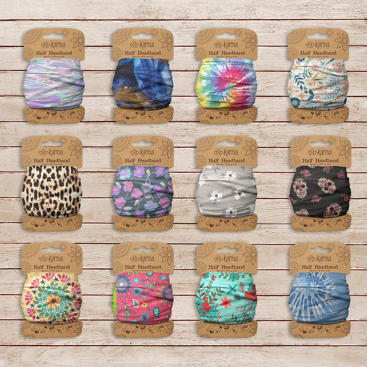 Karma Regalos Mitad Headband, Gris Amapolas