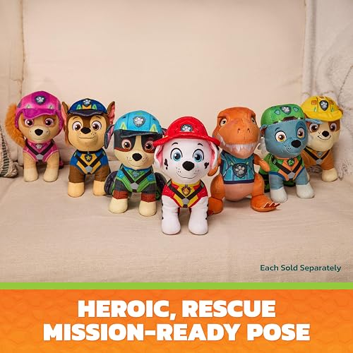 Paw Patrol: The Dino Movie, Peluche de Chase, Peluche de la Popular película, Juguetes para preescolares, Producto Promocional de la película, Juguetes para niños y niñas, a Partir de 3 años, 20,3 cm