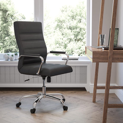 Flash Furniture High Back Office Chair | High Back LeatherSoft Executive Office Swivel Chair with Wheels