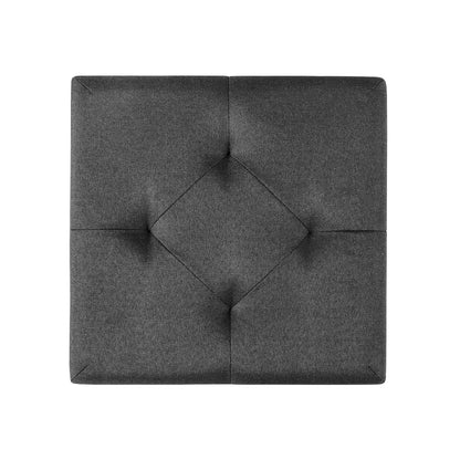 Otto & Ben Stockbox otomano con cajón de Almacenamiento, Taburete Plegable de 15 Pulgadas, Color Negro