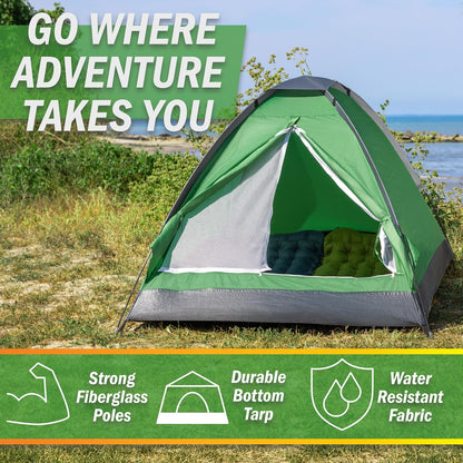 Wakeman Outdoor - Tienda de campaña para 2 Personas - Refugio fácil de Instalar con Mosca de Lluvia y Bolsa de Transporte para Camping, Playa, mochileros, Senderismo y Festivales