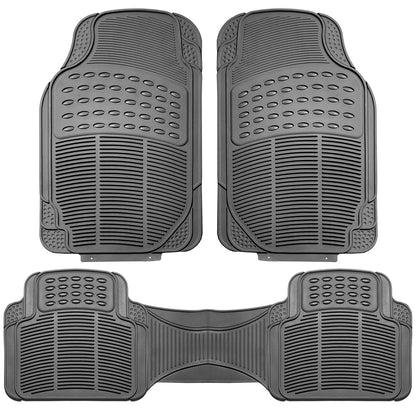 FH GROUP F11306GRAY Gray All Weather Floor Mat, 3 Piece (Full Set Trimmable Heavy Duty)