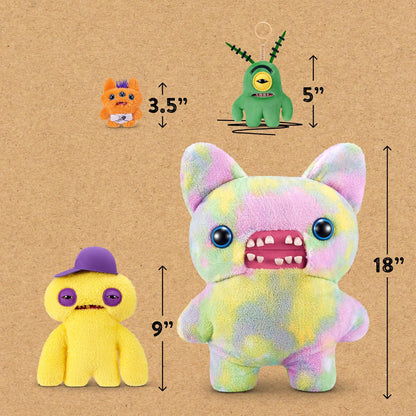 Fuggler Spongebob Keyrings 5" | Paquete de 5 llaveros de peluche de 5 pulgadas, diseño de monstruo feo divertido