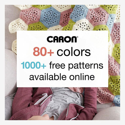 Caron - Hilo lila de una libra - Paquete de 2 unidades de 454 g/16 oz - Acrílico - 4 medianos (peinado) - 812 yardas - Tejer/Crochet