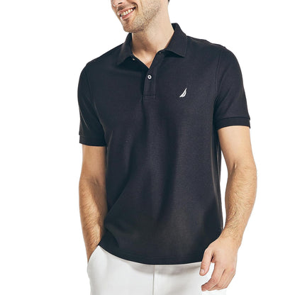Nautica Polo de Manga Corta Clásico para Hombre - 3XL Amplio - Negro (True Black)