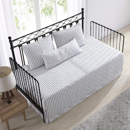 Stone Cottage - Juego de Cama de algodón Reversible con Fundas a Juego y Almohada Decorativa, prelavada para Mayor suavidad (Gris Willow Way, Daybed)