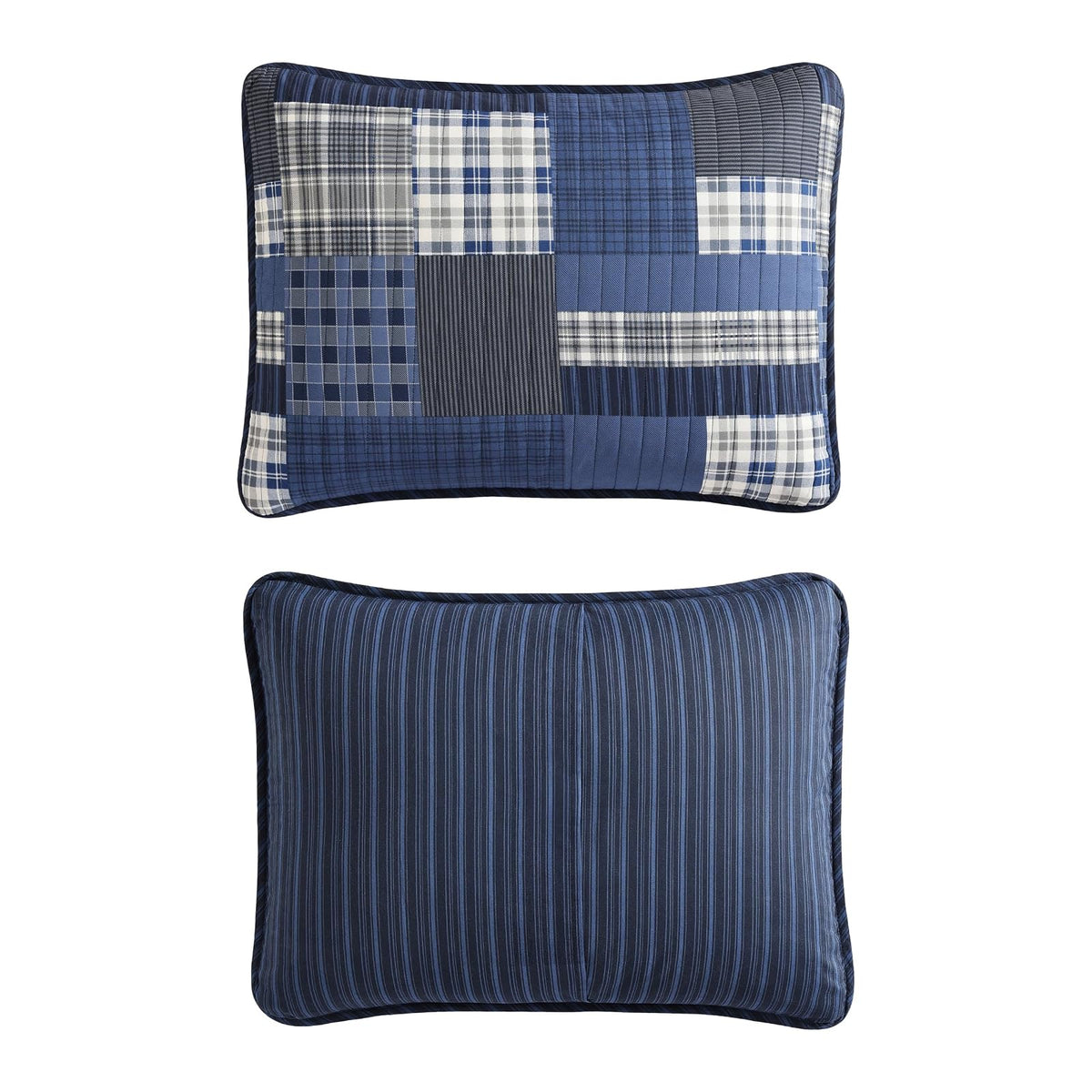 Eddie Bauer Eastmont 3 Piece Cotton Reversible Quilt Set, Twin, Blue