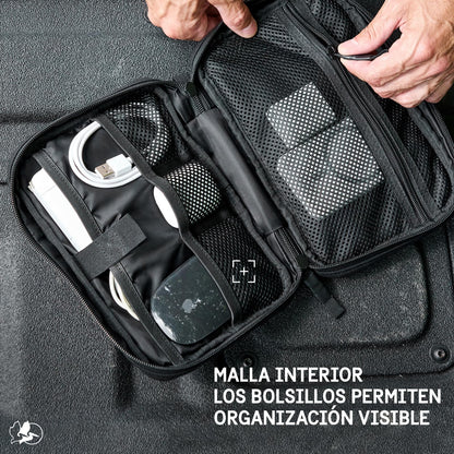 Pelican - Organizador electrónico de viaje, bolsa de tecnología portátil con múltiples bolsillos de malla de almacenamiento para cables, cargadores, batería, AirPods