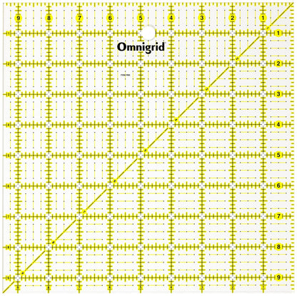 Omnigrid Regla Transparente para Costura y Acolchado, Varios Tamaños - 9-½" x 9-½" - Cuadrado