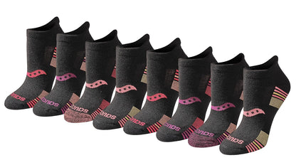Saucony Calcetines Deportivos Heel Tab para Mujer - CH - Rosa negra surtida (8 pares)
