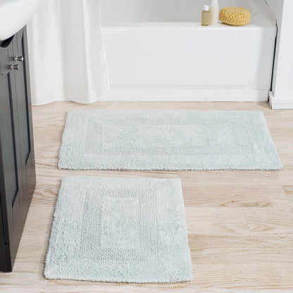 Lavish Home 67-0018-SF Reversible Rug Set, Seafoam, 2 Piece - Espuma de mar