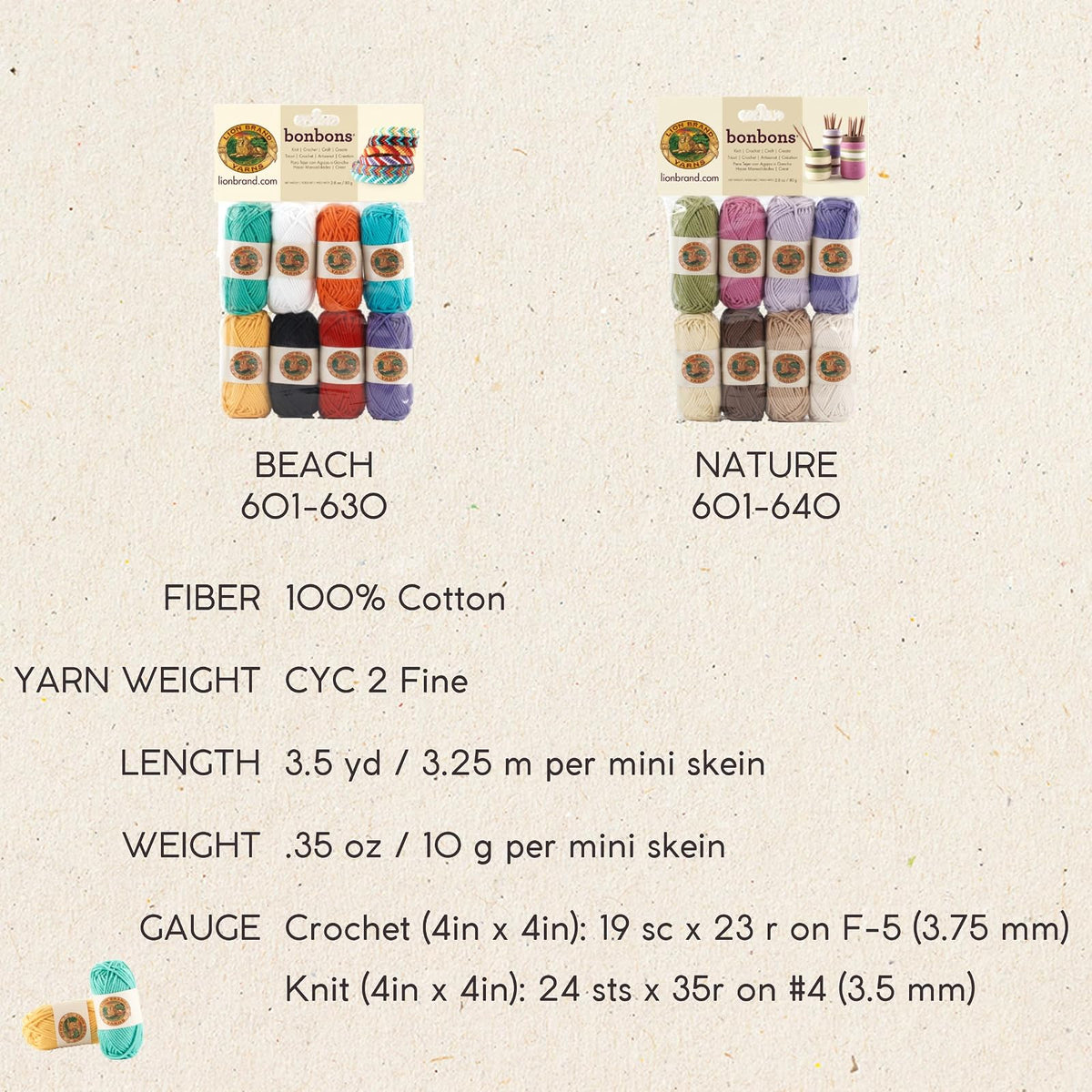 Lion Brand Yarn Company 1 Pieza Bonbons, Party, Multicolor