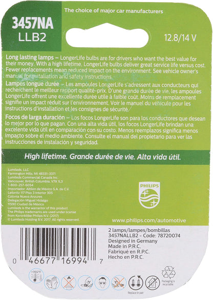 Philips 3457NA LongerLife - Bombilla miniatura (2 unidades)