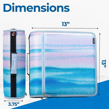 Case-It Mighty Carpeta Escolar con Anillos de 3 Pulgadas | 5 sujetos, 600 hojas, expandible, múltiples bolsillos, cierre, material ripstop